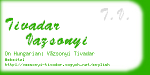 tivadar vazsonyi business card